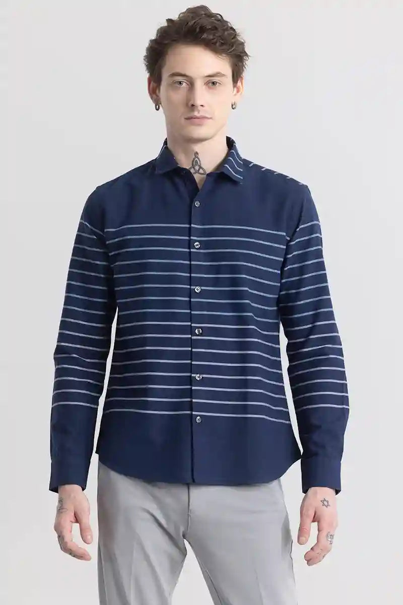 Stripivolve Navy Stripe Shirt