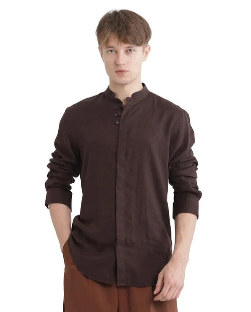 Linen Blend Dark Brown