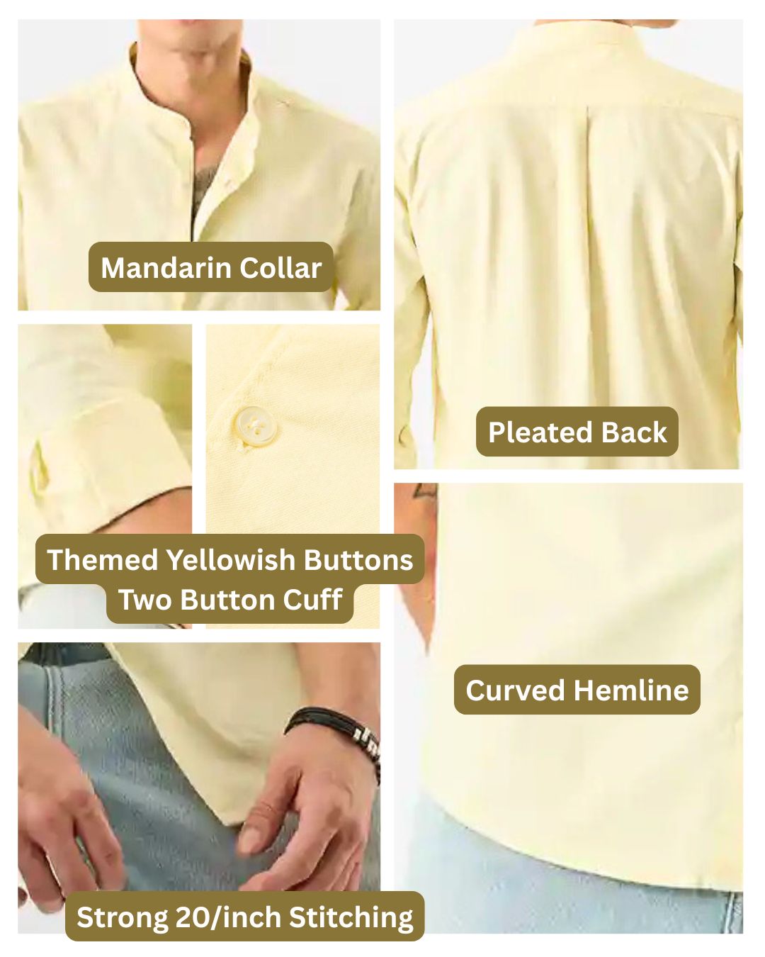 Mandarin Collar Oxford Shirt