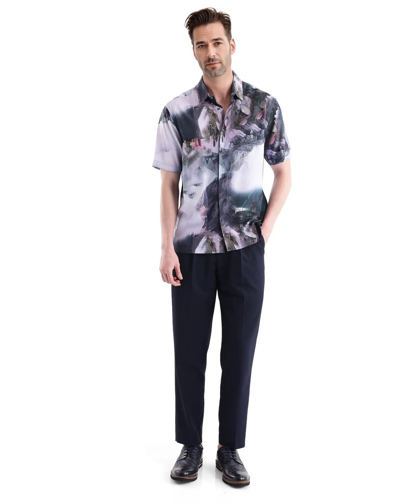 Abstract Printed Half Sleeve Shirt