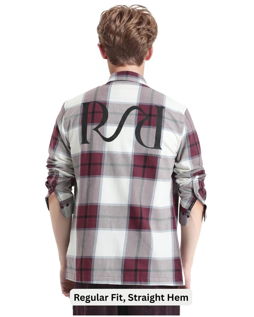 Check Shirt with Graphic Backprint