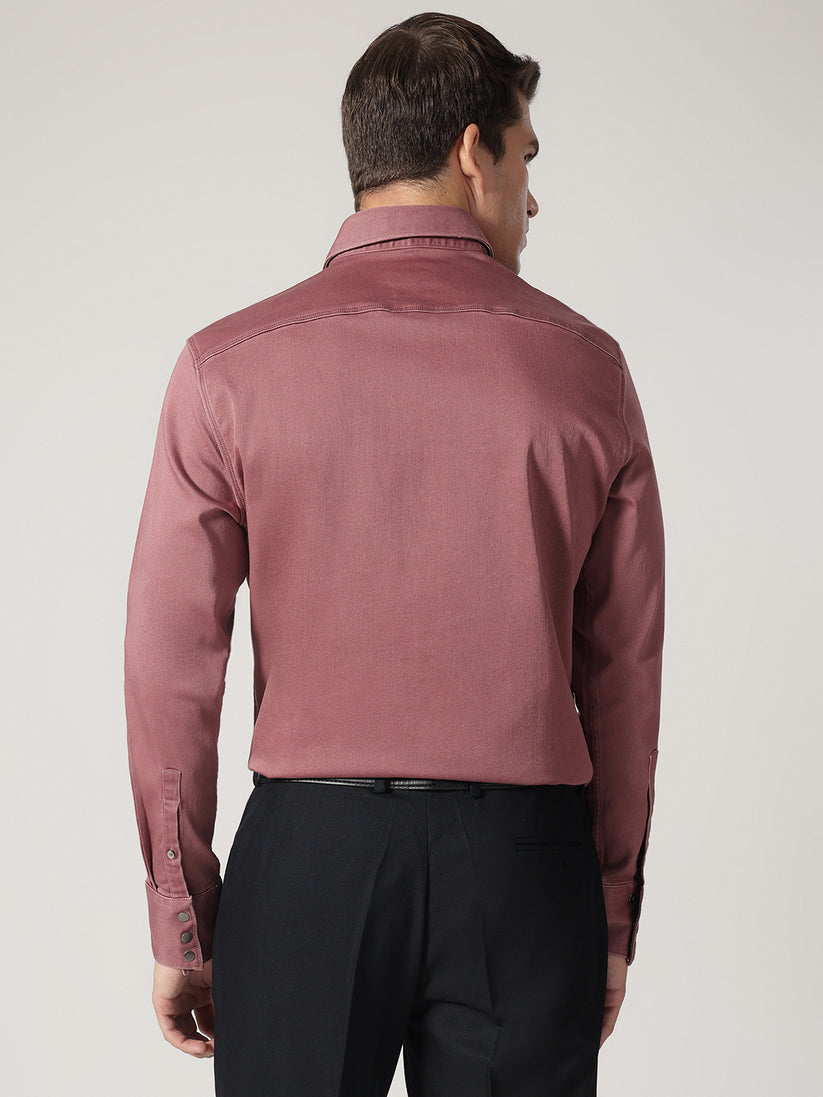 Solid Double Pocket Twill Shirt