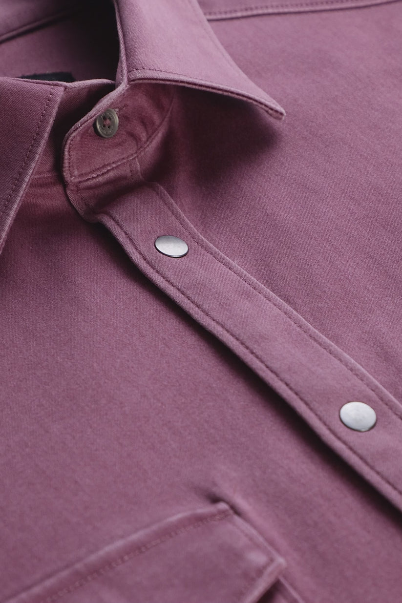 Solid Double Pocket Twill Shirt